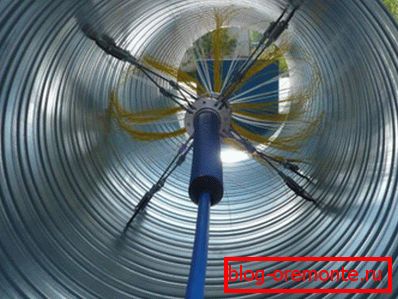 Процес пробивання засмічення ершом з пластикової щіткою