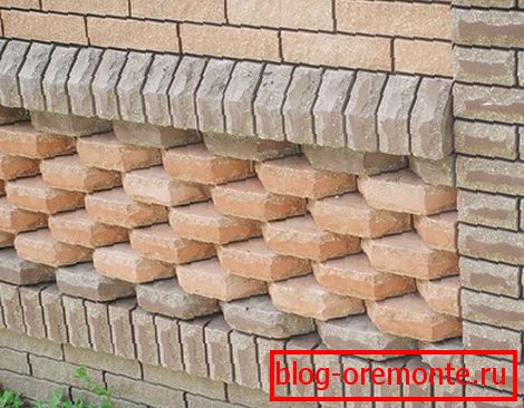 Комбінація облицювальної цегли
