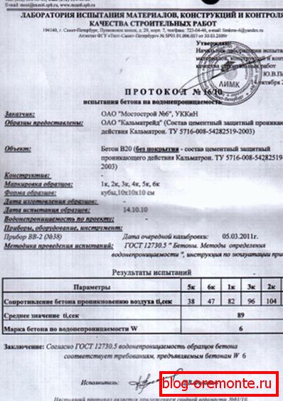 Копія протоколу про проходження випробування на водонепроникність Копія протоколу про проходження випробування на водонепроникність