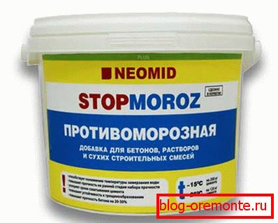 На фото - добавка в бетон для морозостойкости Neomid Stopmoroz На фото - добавка в бетон для морозостойкости Neomid Stopmoroz