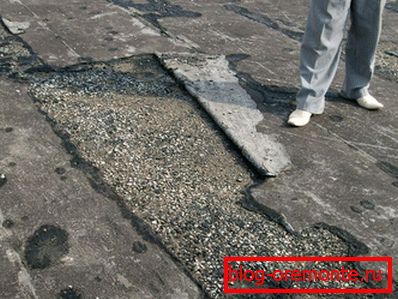 Пошкодження рубероидной даху
