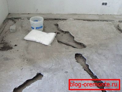 Поврежденная стяжка