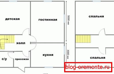 Проект будинку з газобетону 8 8 із двома спальнями на мансардному поверсі Проект будинку з газобетону 8 8 із двома спальнями на мансардному поверсі