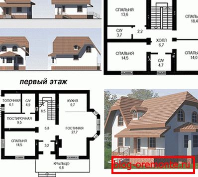 Проект будинку з пінобетону з мансардою Проект будинку з пінобетону з мансардою