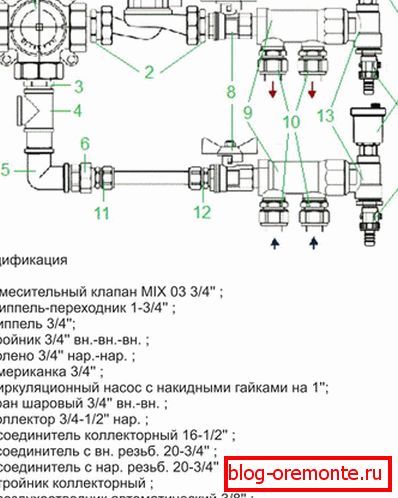 Схема коллектора на 2-4 контура