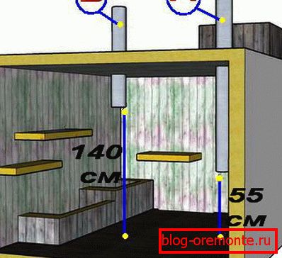 Схема облаштування вентиляції в підвалі заміського будинку