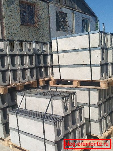 Склад залізобетонних лотків. Склад залізобетонних лотків.