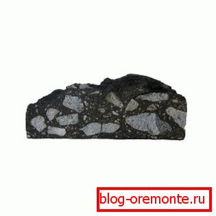 Так виглядає крупнозернистий пористий асфальтобетон в розрізі Так виглядає крупнозернистий пористий асфальтобетон в розрізі