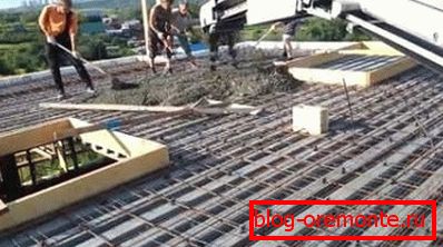 Укладання бетону на стельове покриття з арматурою Укладання бетону на стельове покриття з арматурою