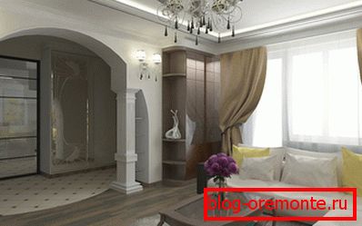 Варіант для інтер'єру: арка з гіпсокартону, колони з пінопласту Варіант для інтер'єру: арка з гіпсокартону, колони з пінопласту